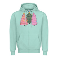 Seafoam christmas trees Zipper Hoodie - CowGirlArtShop