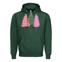 Sports Green christmas trees Zipper Hoodie - CowGirlArtShop