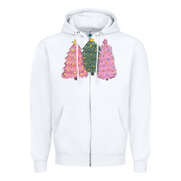 White christmas trees Zipper Hoodie - CowGirlArtShop