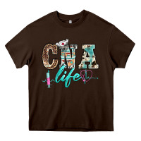 Chocolate Brown western nurse cna life Heavy Core Tee - BarkalooDesign