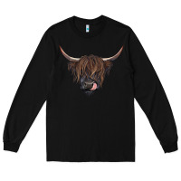 Black black highland cow Long Sleeve Tee - RanaPortraitStore
