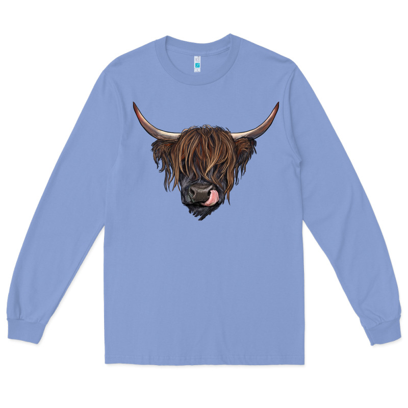 Black Highland Cow Long Sleeve Tee by RanaPortraitStore | Teevron