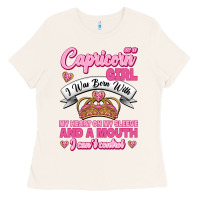 Bone As A Capricorn Girl I Was Born With My Heart On My Sleeve And A Mouth Ladies Tee - Jasminsmagicworld