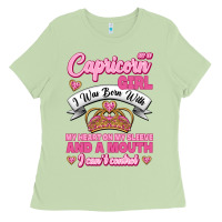 Matcha As A Capricorn Girl I Was Born With My Heart On My Sleeve And A Mouth Ladies Tee - Jasminsmagicworld