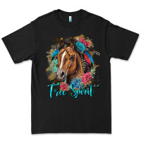 Black free spirit quarter horse floral Premium Tee - LillyAllenDesigns