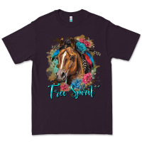 Plum free spirit quarter horse floral Premium Tee - LillyAllenDesigns