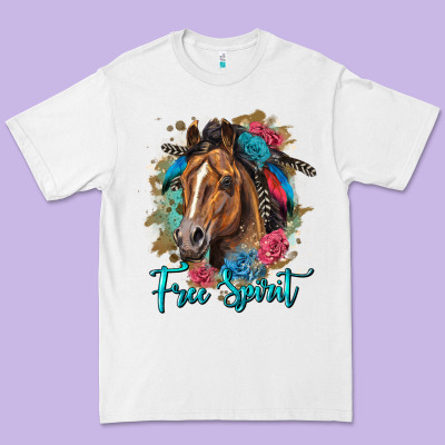 Free Spirit Quarter Horse Floral Premium Tee Designed By Lillyallendesigns