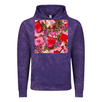 Cloud Purple valentines day coffee cups and love letter with xoxo and leopard seaml Vintage Hoodie - BundleAndBundleShop