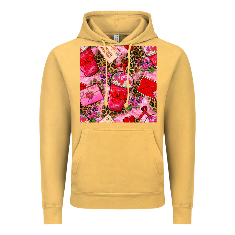Valentines Day Coffee Cups And Love Letter With Xoxo And Leopard Seaml Vintage Hoodie by BundleAndBundleShop | Teevron