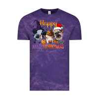 Cloud Purple Happy Hallothanksmas Cows Vintage Tee - BundleAndBundleShop