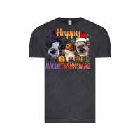 Vintage Black Happy Hallothanksmas Cows Vintage Tee - BundleAndBundleShop