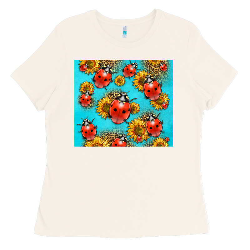 Western Sunflowers Ladybug Ladies Tee by LillyAllenDesigns | Teevron