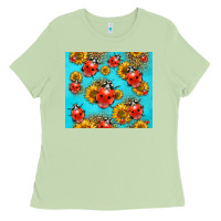 Matcha Western Sunflowers Ladybug Ladies Tee - LillyAllenDesigns