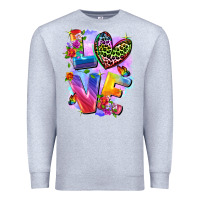 Heather Grey Love pride Premium Sweatshirt - FaDigitalArtStudio