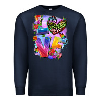 Navy Love pride Premium Sweatshirt - FaDigitalArtStudio
