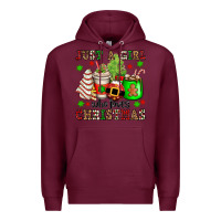 Burgundy just a girl who loves christmas Premium Hoodie - OliviaCreatesArt