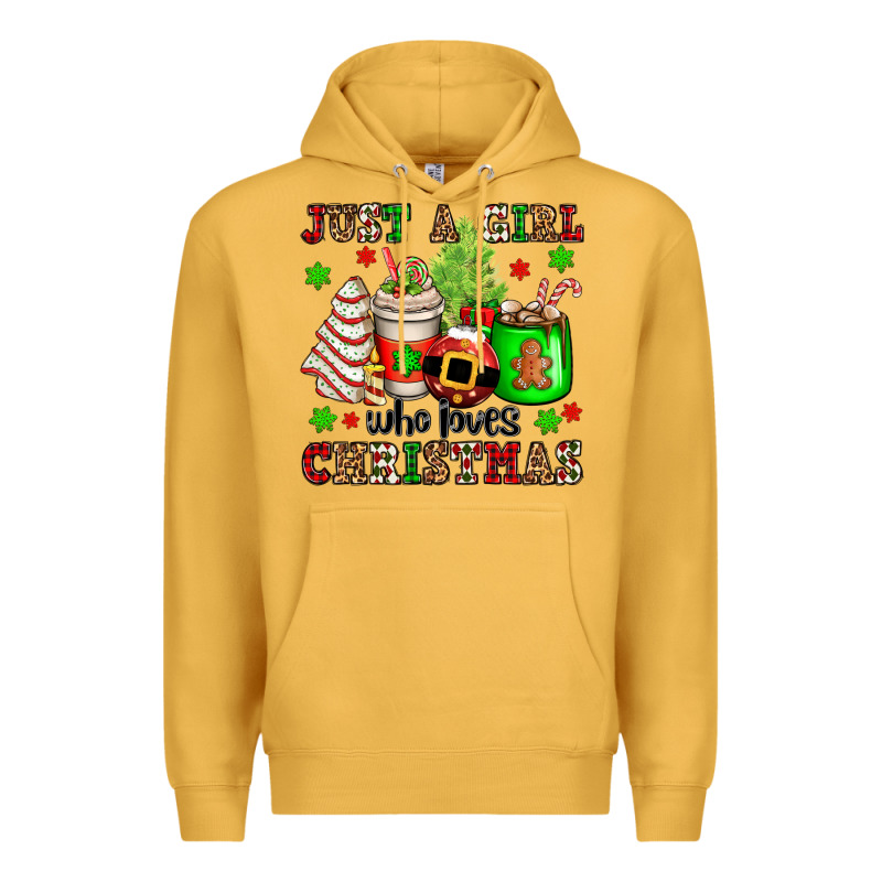 Just A Girl Who Loves Christmas Premium Hoodie by OliviaCreatesArt | Teevron