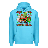 Ocean Blue just a girl who loves christmas Premium Hoodie - OliviaCreatesArt