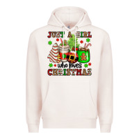 Pale Pink just a girl who loves christmas Premium Hoodie - OliviaCreatesArt