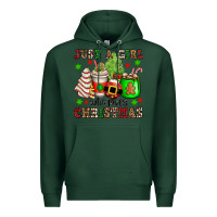 Sports Green just a girl who loves christmas Premium Hoodie - OliviaCreatesArt