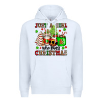 White just a girl who loves christmas Premium Hoodie - OliviaCreatesArt