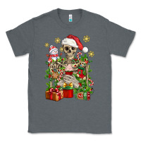 Charcoal Heather Skeleton Christmas Element Snowman Awda Classic Tee - BundleAndBundleShop