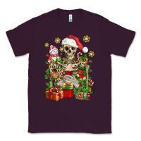Plum Skeleton Christmas Element Snowman Awda Classic Tee - BundleAndBundleShop
