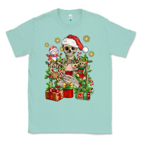 Seafoam Skeleton Christmas Element Snowman Awda Classic Tee - BundleAndBundleShop
