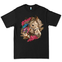 Black Floral Appaloosa Horse With Feathers Premium Tee - LillyAllenDesigns