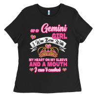 Black As A Gemini Girl I Was Born With My Heart On My Sleeve And A Mouth Ladies Tee - Jasminsmagicworld