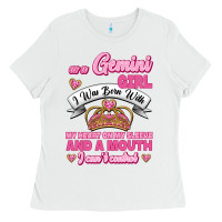 White As A Gemini Girl I Was Born With My Heart On My Sleeve And A Mouth Ladies Tee - Jasminsmagicworld