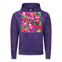 Cloud Purple valentines day with love coffee cups  seamless pattern bbs Vintage Hoodie - BundleAndBundleShop