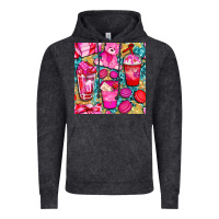 Vintage Black valentines day with love coffee cups  seamless pattern bbs Vintage Hoodie - BundleAndBundleShop