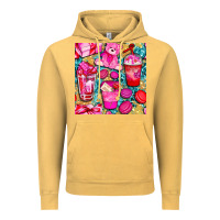 Vintage Mustard valentines day with love coffee cups  seamless pattern bbs Vintage Hoodie - BundleAndBundleShop