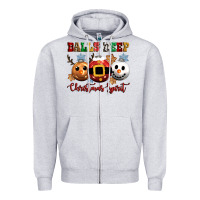 Heather Grey balls deep christmas spirit Zipper Hoodie - CowGirlArtShop