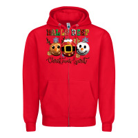 Red balls deep christmas spirit Zipper Hoodie - CowGirlArtShop
