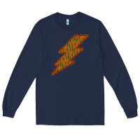 Navy Western Cactus Lightning Orange Background Long Sleeve Tee - Bettercallsaul