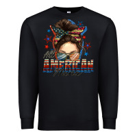Black All American nana messy bun Premium Sweatshirt - FaDigitalArtStudio