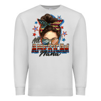 Dove Grey All American nana messy bun Premium Sweatshirt - FaDigitalArtStudio