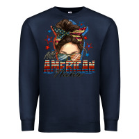 Navy All American nana messy bun Premium Sweatshirt - FaDigitalArtStudio