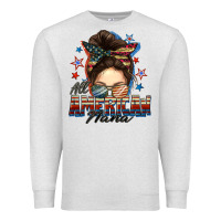 Oatmeal Heather All American nana messy bun Premium Sweatshirt - FaDigitalArtStudio