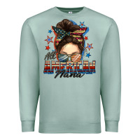 Seafoam All American nana messy bun Premium Sweatshirt - FaDigitalArtStudio