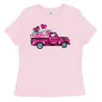 Bubblegum Pink valentine's day pink truck Ladies Tee - BarkalooDesign