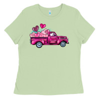 Matcha valentine's day pink truck Ladies Tee - BarkalooDesign