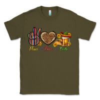 Army Green Peace Love Fiesta Classic Tee - BundleAndBundleShop