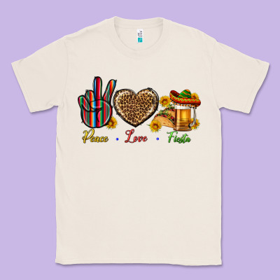 Peace Love Fiesta Classic Tee Designed By Bundleandbundleshop