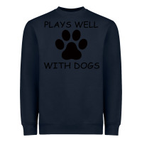 Navy Plays Well With Dogs Heavyweight Sweatshirt - Bettercallsaul