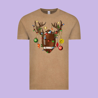 American Football Horn Christmas Vintage Tee Designed By Bundleandbundleshop