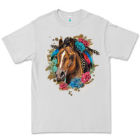 Dove Grey quarter horse floral Premium Tee - LillyAllenDesigns