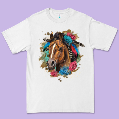Quarter Horse Floral Premium Tee Designed By Lillyallendesigns